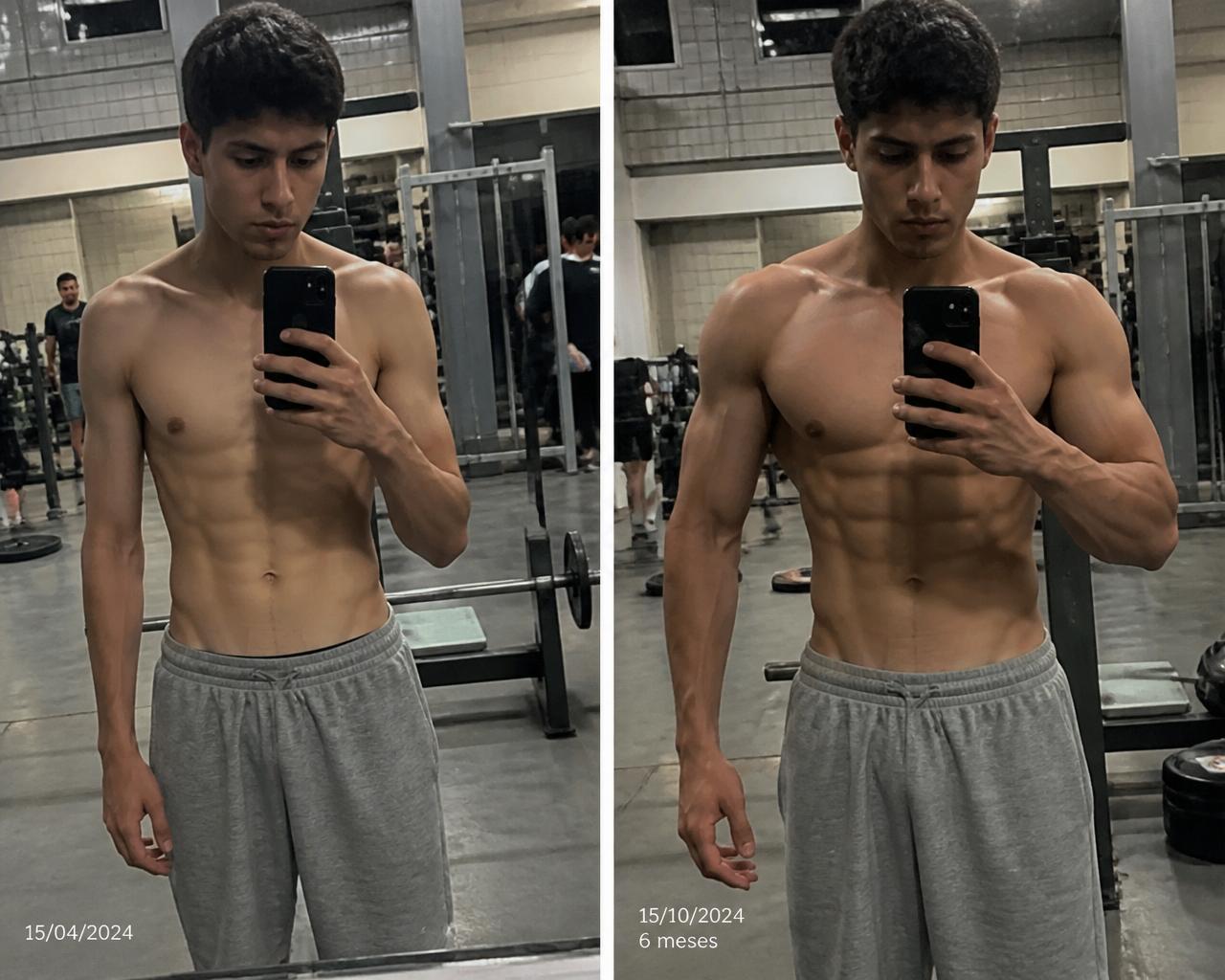Antes e depois — +8kg de massa magra